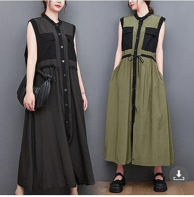 大きいサイズ　レディース　春夏秋　ワンピース　ノースリーブ　ロング 4,904円