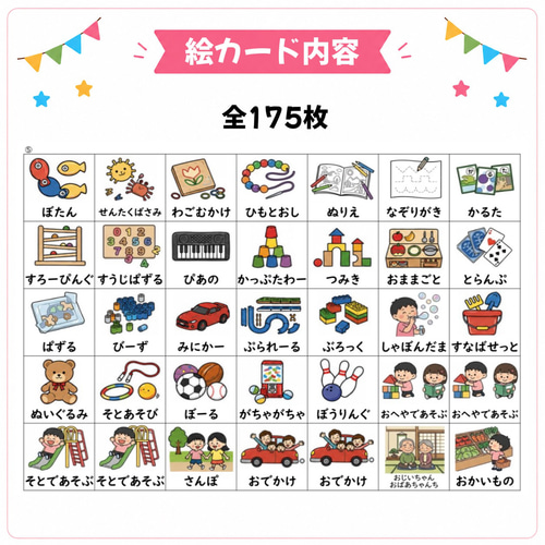 175枚】絵カード＊ラミネート済み5シート 雑貨・その他 療育・保育教材