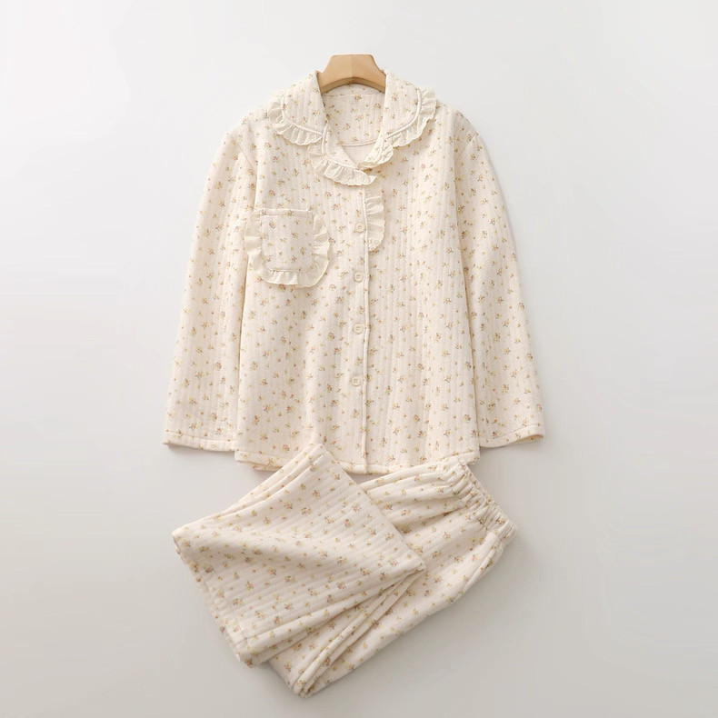 2026年新作★秋冬 長袖 パジャマ 前開き 部屋着 敏感肌 プレゼント 贈り物