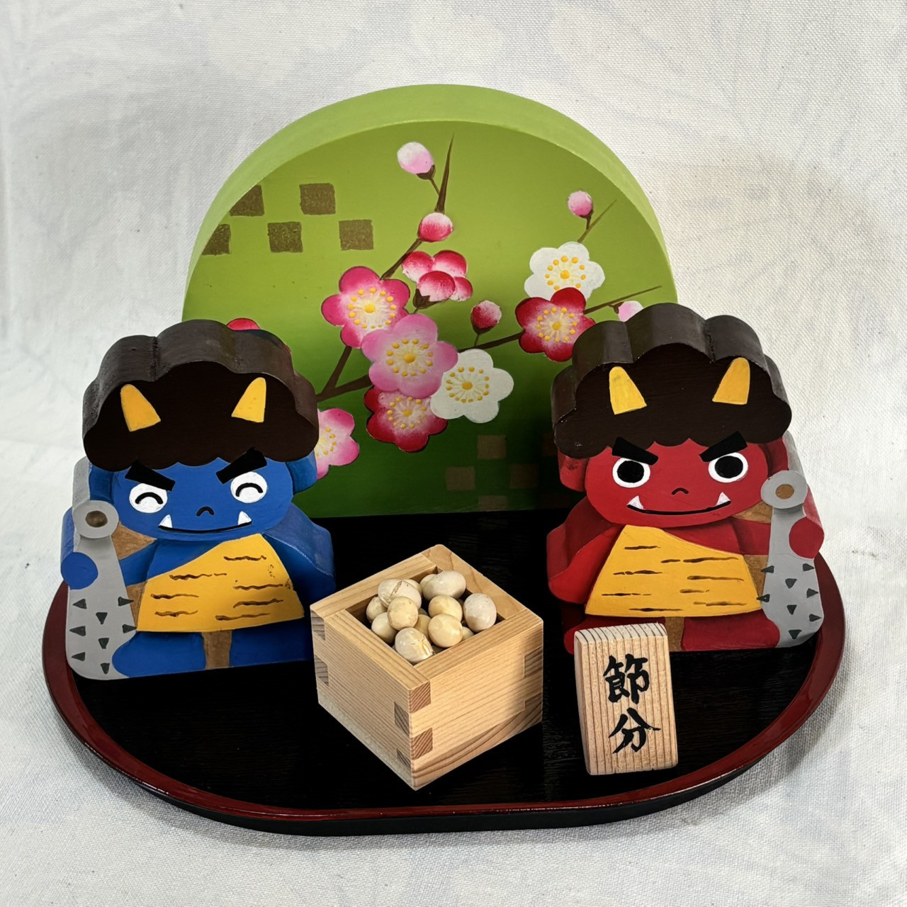【新作】可愛い 節分インテリアセット【春】【節分】【梅】【豆まき】【鬼】【市松模様】