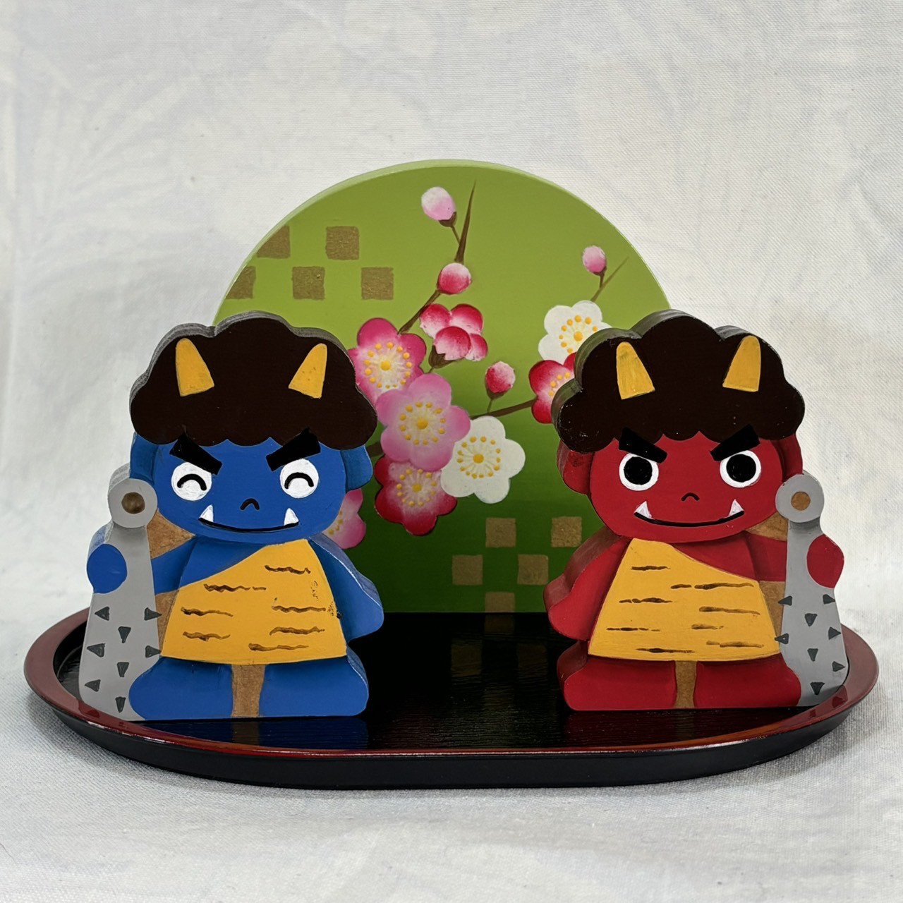 【新作】可愛い 節分インテリアセット【春】【節分】【梅】【豆まき】【鬼】【市松模様】