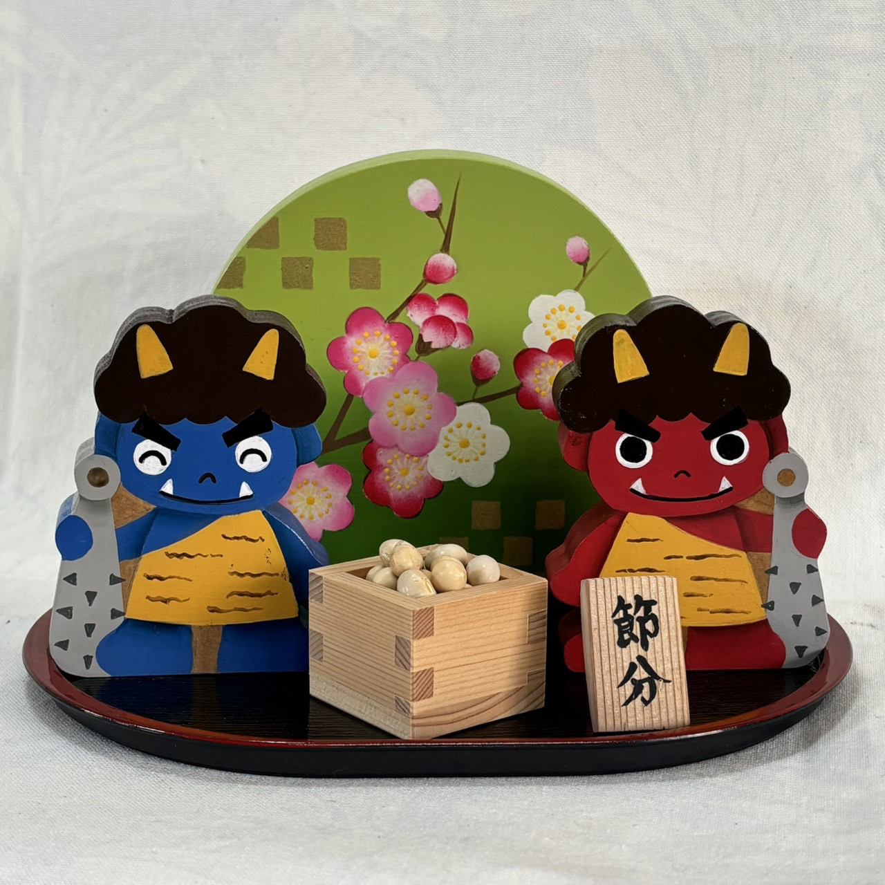 【新作】可愛い 節分インテリアセット【春】【節分】【梅】【豆まき】【鬼】【市松模様】