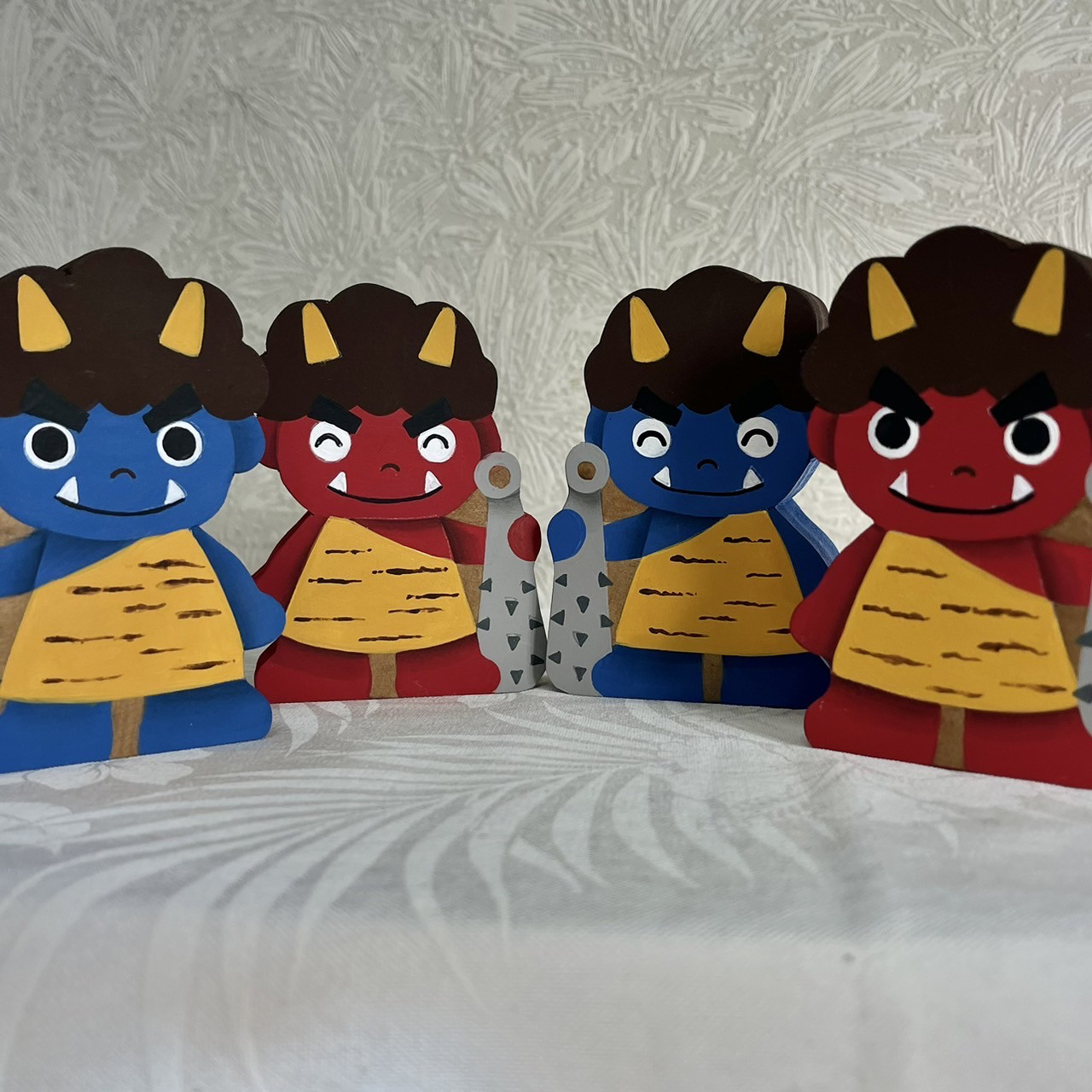 【新作】可愛い 節分インテリアセット【春】【節分】【梅】【豆まき】【鬼】【市松模様】