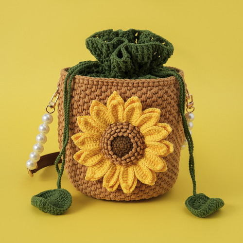 手編み ショルダーバッグ ハンドメイド 手作り 毛糸 刺繍 かぎ針編み ハンドバッグ ショルダーバッグ