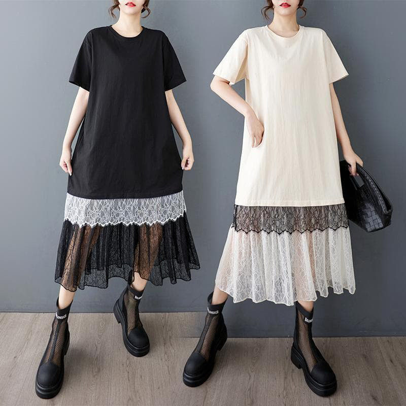 大きいサイズ ワンピース　シアー　レディース 春夏　 新品 半袖　レース