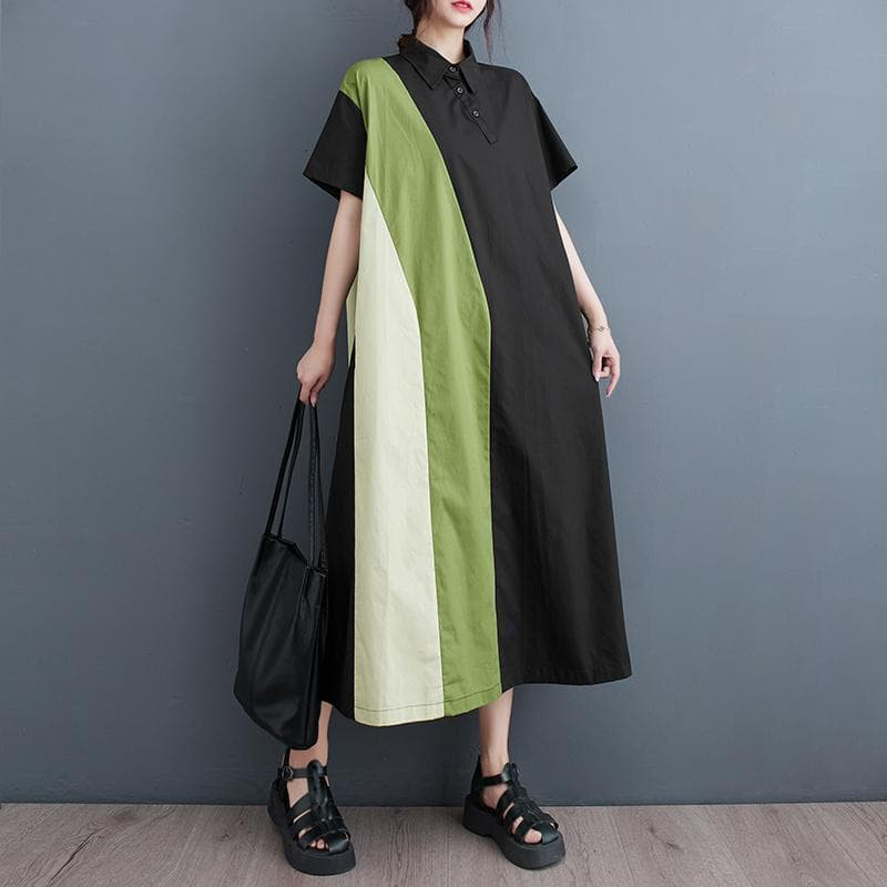 大きいサイズ シャツ　ワンピース　レディース 春夏　 新品 半袖　ロング