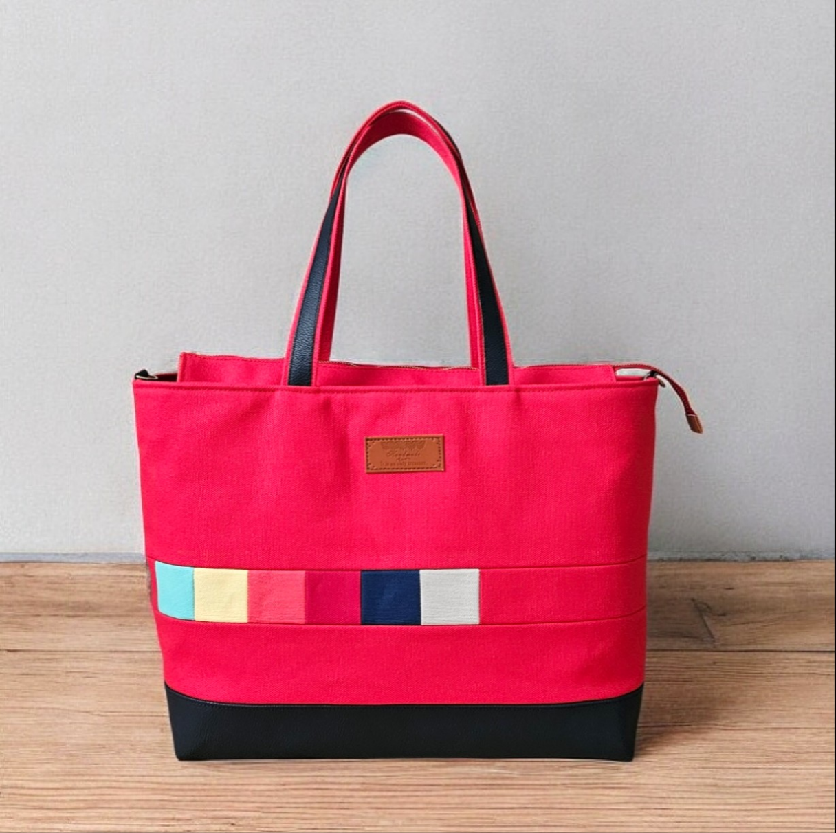 トートバッグ　大きめバッグ　ファスナー付