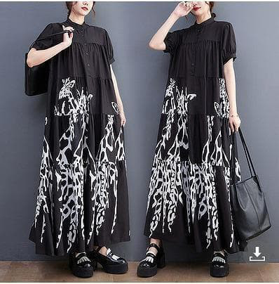 大きいサイズ レディース 春 夏 ロング　ワンピース　新品 半袖　秋