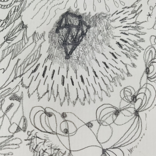 Crystallized, 2024 鉛筆アートアブストラクトデザイン イラスト