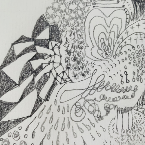 Crystallized, 2024 鉛筆アートアブストラクトデザイン イラスト