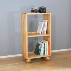 サイズオーダー可】無垢材 アンティーク風ディスプレイ 4段絵本棚