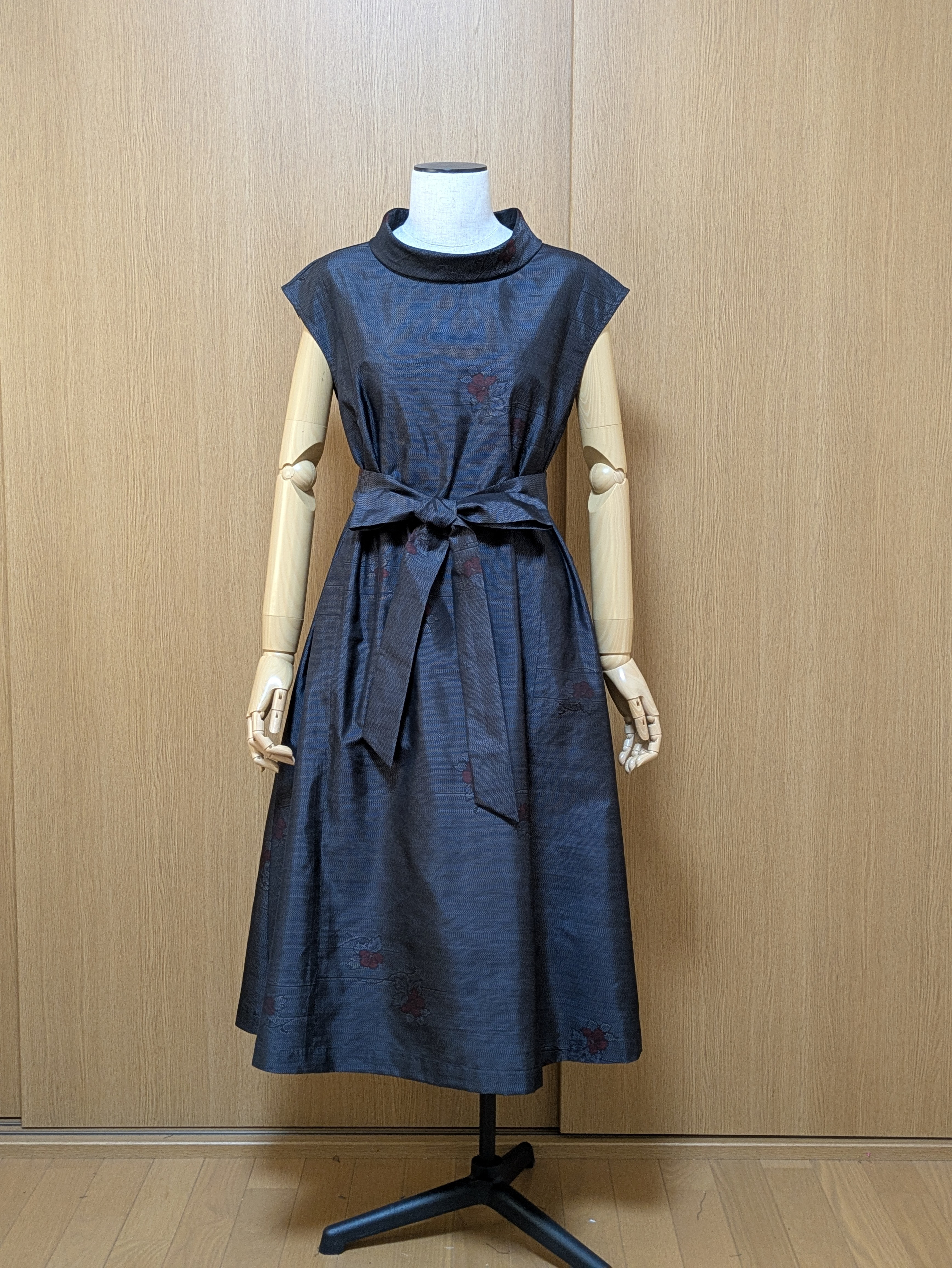 着物リメイク ワンピース 大島紬 M〜L ワンピース さらあお 通販