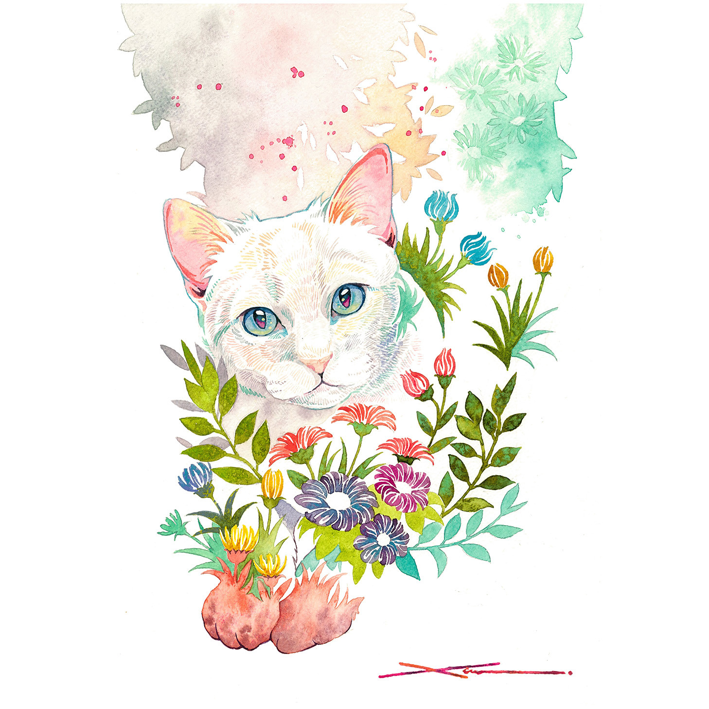 heart of gold_水彩原画_イラスト