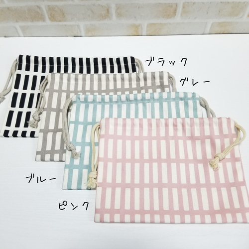 受注製作】お弁当袋*北欧風格子柄各色＊入園入学準備 その他入園グッズ