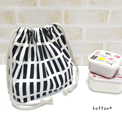 【受注制作】　お弁当袋　入園入学 受注製作】お弁当袋*北欧風格子柄各色＊入園入学準備 その他入園グッズ