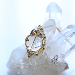 大粒アンダラクリスタルとスモーキークォーツのワイヤージュエリー