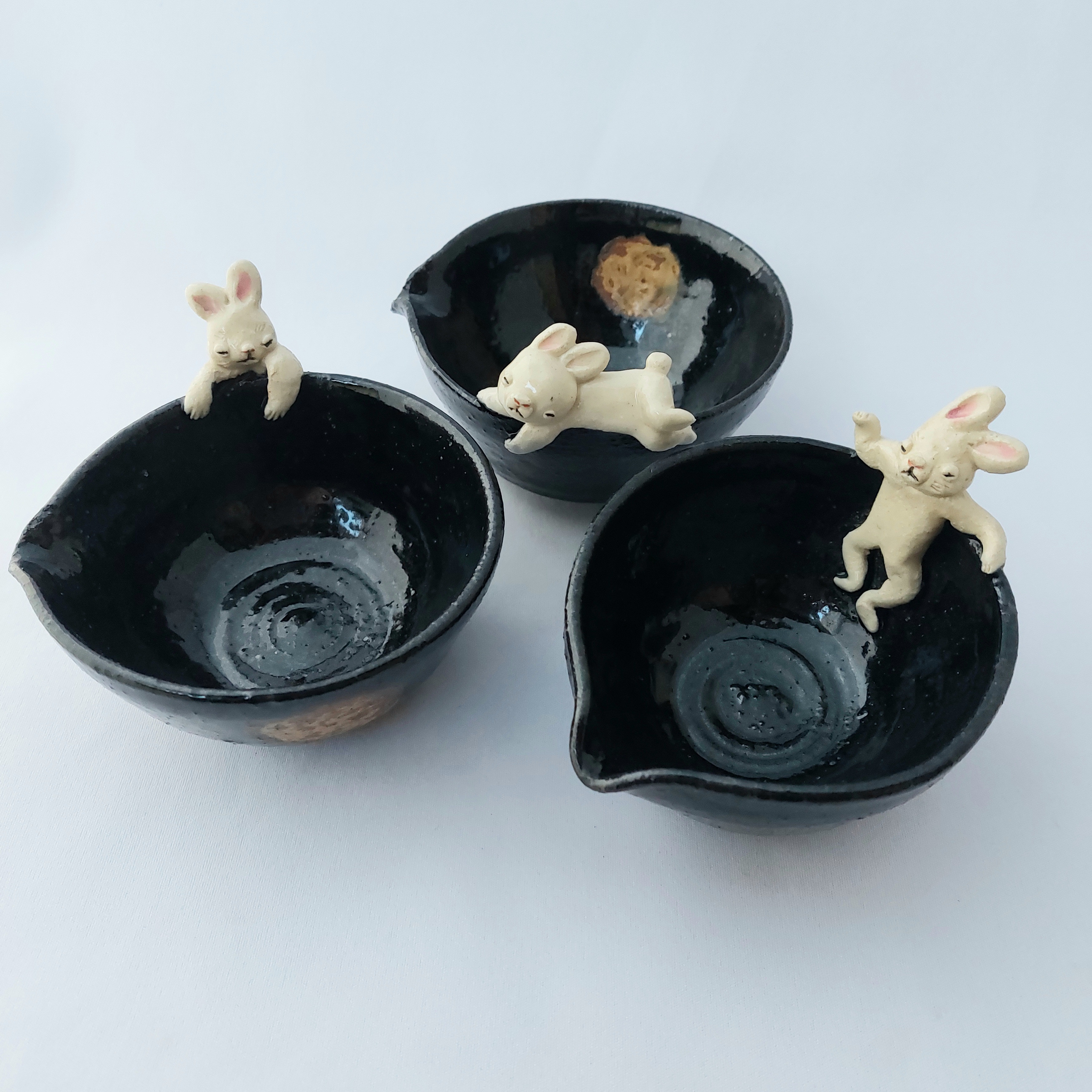 お月見うさぎの片口器3点セット