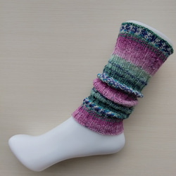 ２wayレッグウォーマー☆プルーン色＊洗濯機OK 4枚目の画像