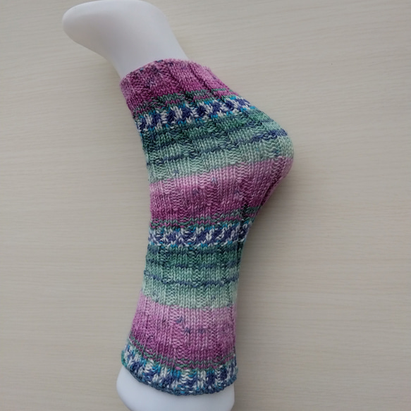 ２wayレッグウォーマー☆プルーン色＊洗濯機OK 3枚目の画像