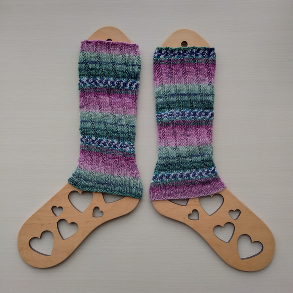 ２wayレッグウォーマー☆プルーン色＊洗濯機OK 5枚目の画像