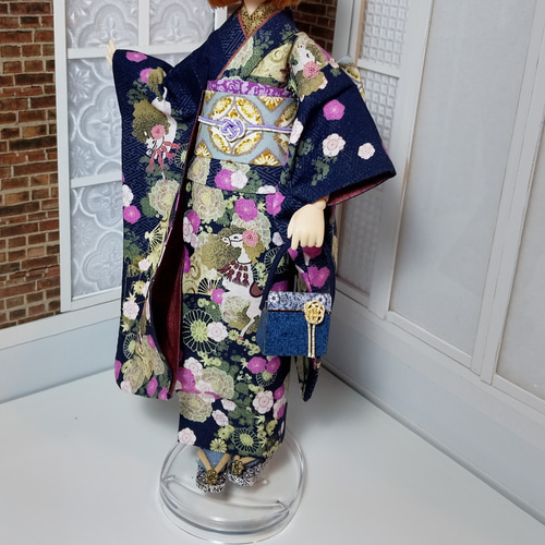 22㎝ドール 服 着物 振袖 お一人様1点まで オリジナルデザイン うま01