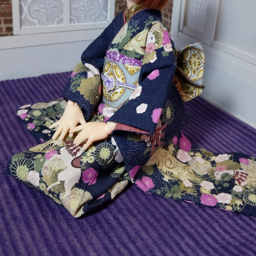135☆138 ドール着物　22cmドール着物 振袖 22㎝ドール 服 着物 振袖 お一人様1点まで オリジナルデザイン うま01