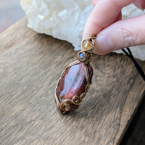 ☆High Quality Stone☆パープルヘイズサンストーン☆ワイヤー