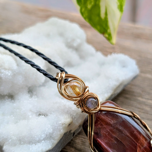☆High Quality Stone☆パープルヘイズサンストーン☆ワイヤー