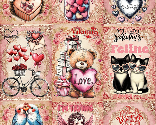 パネル生地 女の子 バレンタイン ハート 薔薇 生地 richrichy 通販