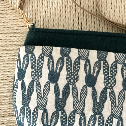 ⚮̈ミナペルホネン pomppia × ウールツイル ドラポケショルダー ファー