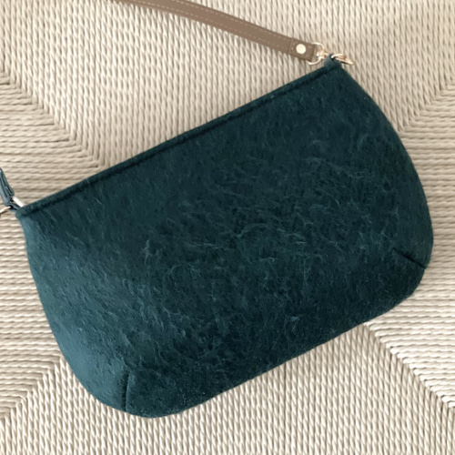 ⚮̈ミナペルホネン pomppia × ウールツイル ドラポケショルダー ファー