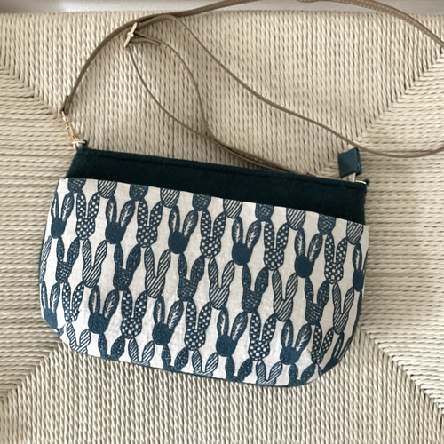 ⚮̈ミナペルホネン pomppia × ウールツイル ドラポケショルダー ファー