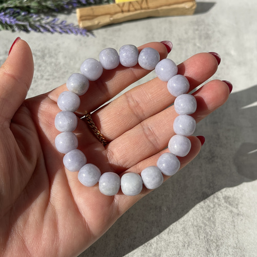 華麗なる紫玉　ミャンマー産ラベンダー翡翠ブレスレット　希少20ミリ玉 華麗なる紫玉 ミャンマー産ラベンダー翡翠ブレスレット 希少20ミリ玉