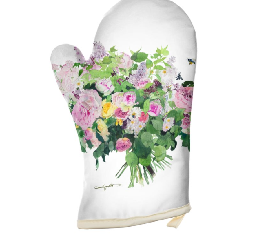 母の日　２つの生地から選べるオーブンペアミトン「黒ブドウとアーティチョーク」