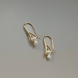 【新作2026】淡水 パール２粒ピアス  /金具変更可（イヤリング・シルバーカラーあり）フォーマルにも 3枚目の画像