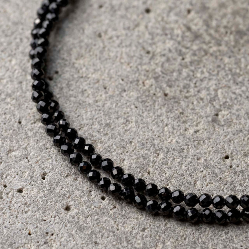 高品質タイ産ブラックスピネル 天然石アクセサリー 8月の誕生石