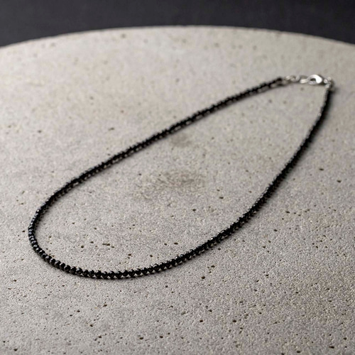 高品質タイ産ブラックスピネル 天然石アクセサリー 8月の誕生石