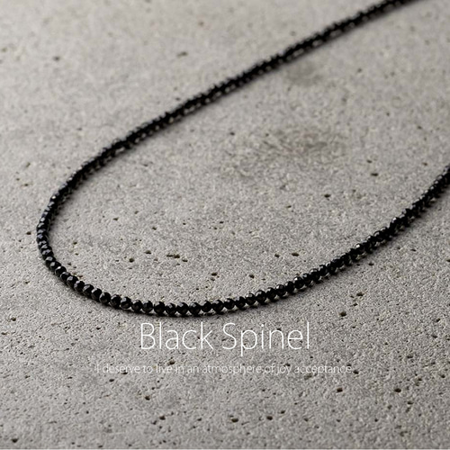 高品質タイ産ブラックスピネル 天然石アクセサリー 8月の誕生石