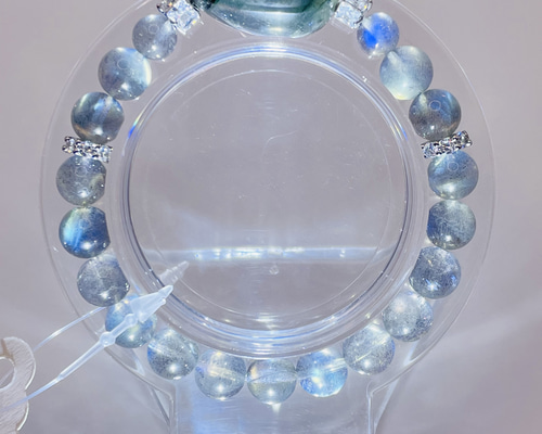 ラブラドライト/ブレスレット】内径約15cm 浄化済み No,400 天然石