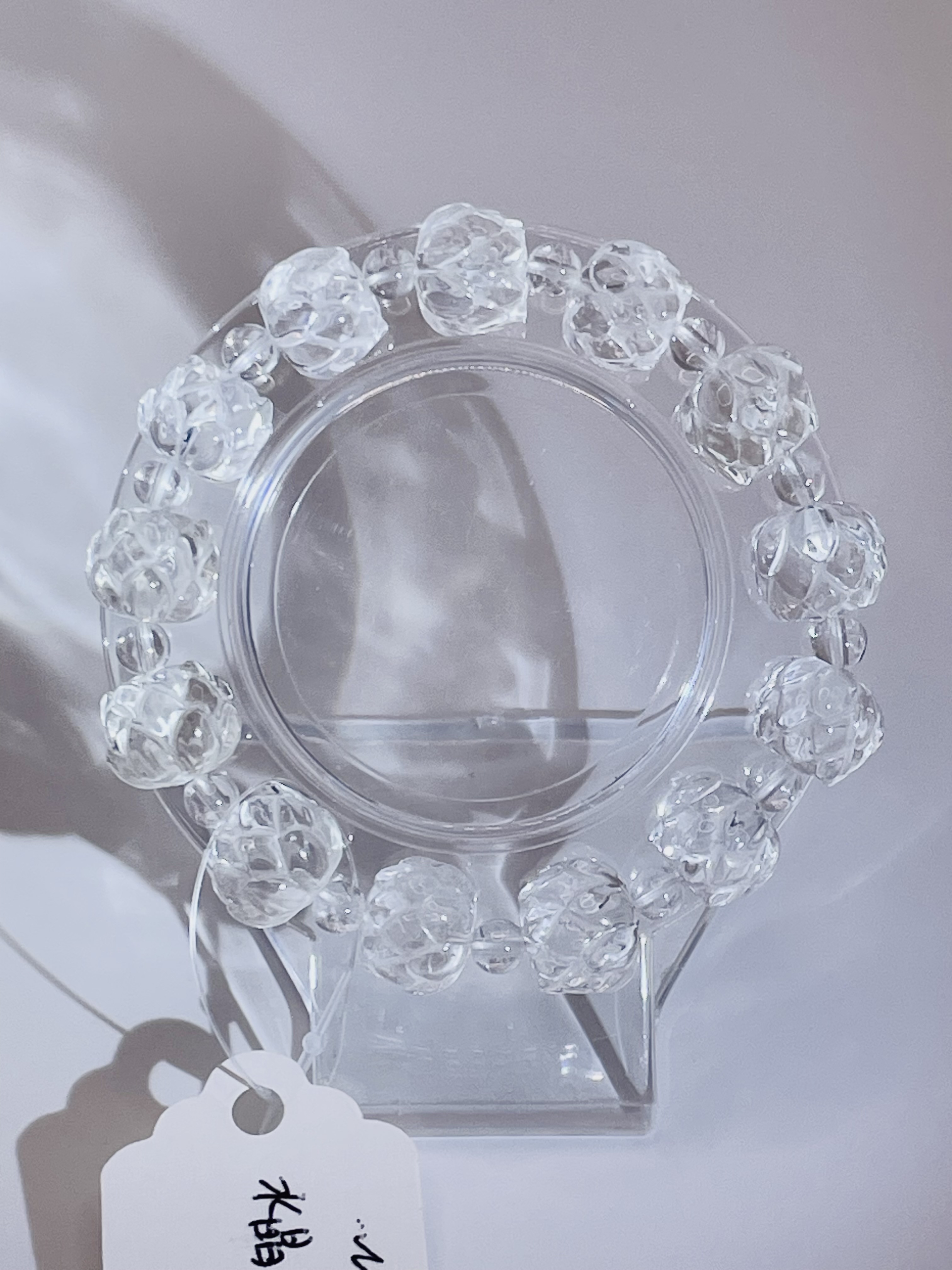 【蓮/水晶】内径約16cm 浄化済み No,402