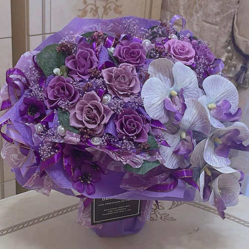 ✨特大✨ミックスバラプリザ＆胡蝶蘭＆ユリ（アーティシャルフラワー✨アレンジメント ✨特大✨ミックスバラプリザ＆胡蝶蘭＆ユリ（アーティシャルフラワー