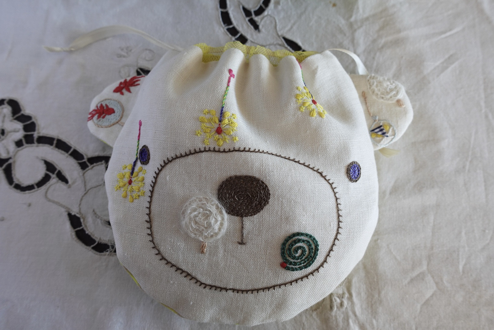 Pouf (プフ) 巾着　夏まつり　刺繍キット