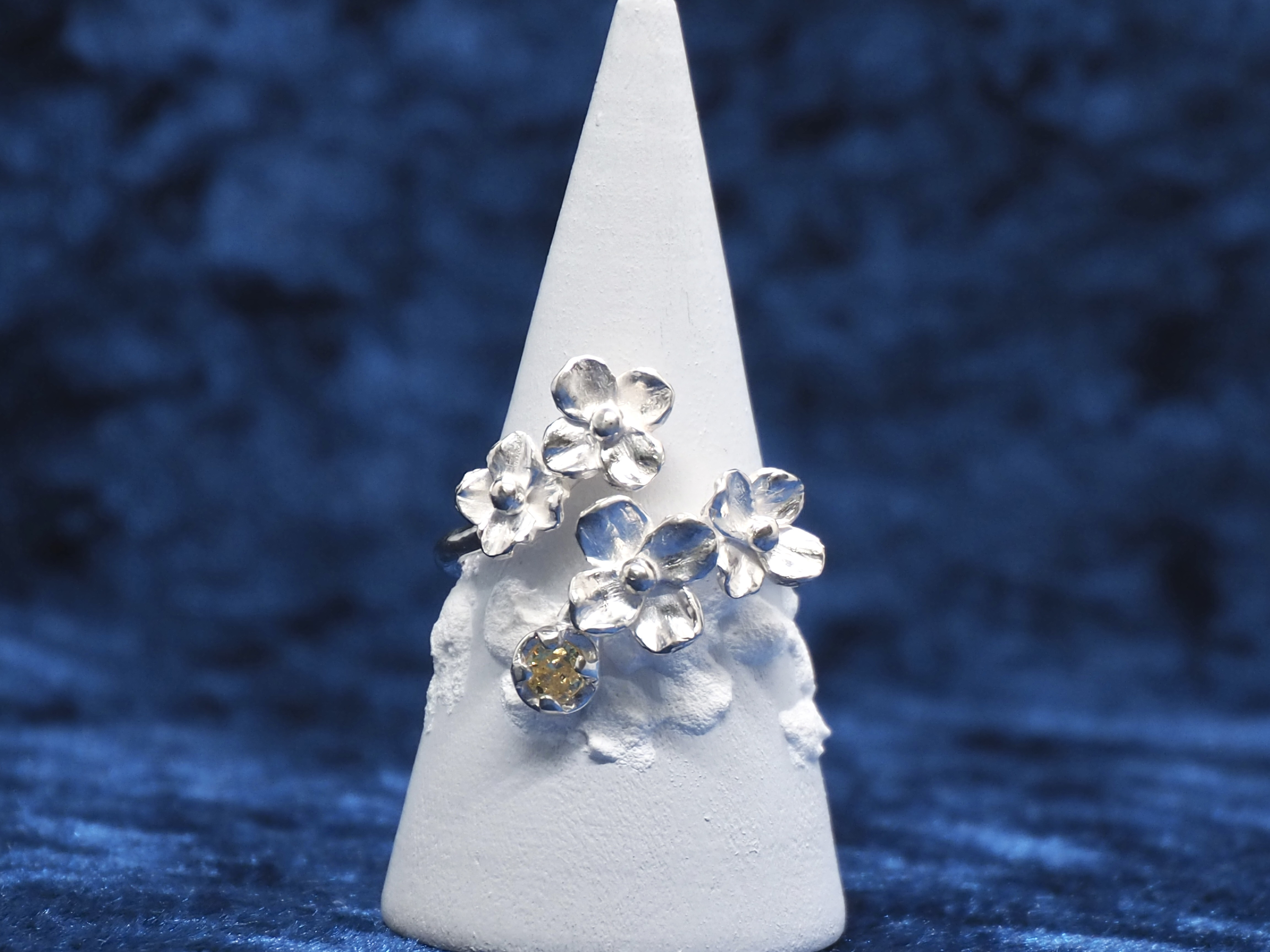菜の花の指輪 キュービックジルコニア 11号~13号 Silver925