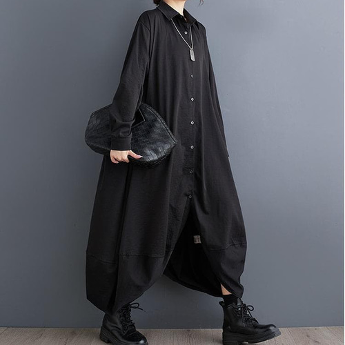 大きいサイズ ワンピース イレギュラーヘム レディース 秋冬 春 変形