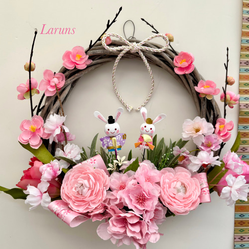 『匿名配送』雛祭りリース ミニミニカラフルひな祭りリース