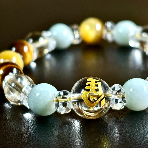 左馬金彫り水晶⭐️2026年⭐️午年干支ブレスレット ブレスレット