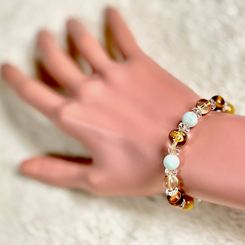 左馬金彫り水晶⭐️2026年⭐️午年干支ブレスレット ブレスレット