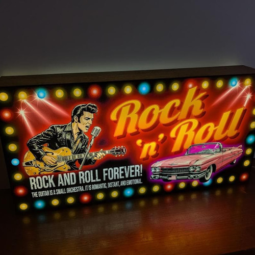 【オーダー無料】ロックンロール ロカビリー 照明 看板 置物 雑貨 ライトBOX Lサイズ】ロックンロール ロカビリー アメ車 ギター ライブ アメリカン