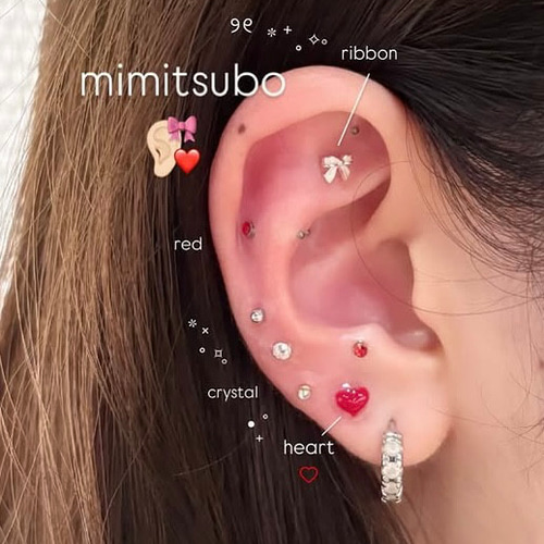 耳ツボジュエリー♡バレンタインチョコピンク20粒/オフィス/小パーツ