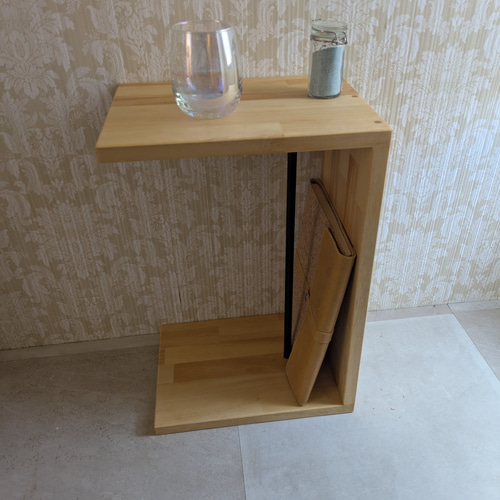 木製 サイドテーブル コの字 パイン アイアン サイドテーブル yotuba